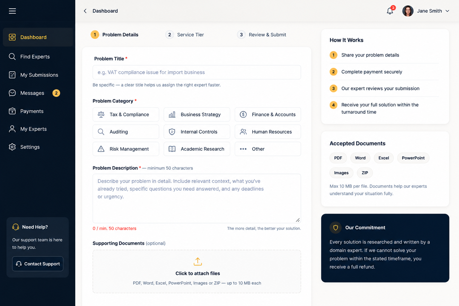 Cognita Prime dashboard